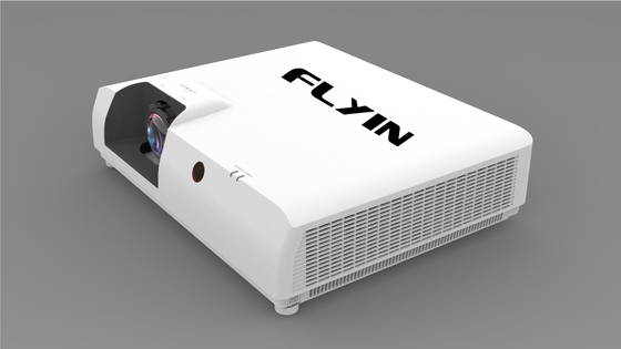 Flyin E7 4K Laser Short Throw Projector 3840x2160 3LCD 7500 ANSI Digital Zoom สําหรับการศึกษาธุรกิจกลางแจ้ง US Plug