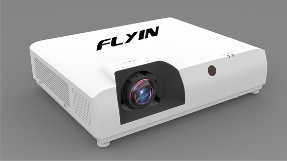 Flyin E7 4K Laser Short Throw Projector 3840x2160 3LCD 7500 ANSI Digital Zoom สําหรับการศึกษาธุรกิจกลางแจ้ง US Plug