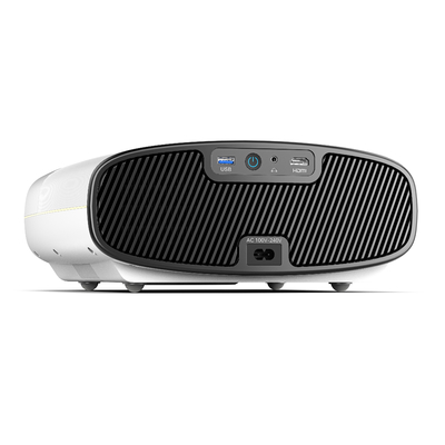 Flyin Q7 แหล่งไฟ LED LCD โปรเจคเตอร์ Android สเปคเกอร์สเตียโร่ในตัว US EURO พล็อก