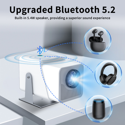 FY360 4K HD Smart LCD Projector แสงสว่างสูง เลเซอร์โรงภาพยนตร์ในบ้านด้วย Android 11.0 BT5.2 สายเสียงสเตียโร่และ US Plug