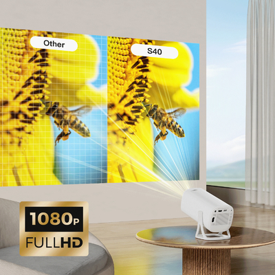 Flyin S40 โฮมทีวี Full HD 1080P 4K โปรเจคเตอร์เกม โปรเจคเตอร์ 120 ANSI Lumens โฮมทีวี