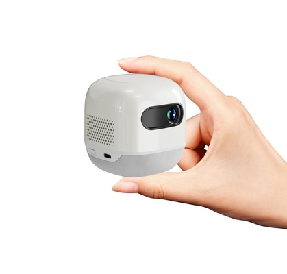 FLYIN M2 มินิสี่เหลี่ยม DLP โปรเจคเตอร์พกพาที่มีแบตเตอรี่ในตัว โปรเจคเตอร์แคมป์กลางแจ้ง 4K