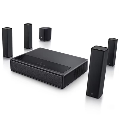 Flyin M1 5000 ลูเมน DLP โปรเจคเตอร์เลเซอร์ 3D 4K แอนดรอยด์ Ultra Short Throw โปรเจคเตอร์โรงภาพยนตร์บ้าน 300 Inch Screen Portable Laser TV โปรเจคเตอร์ 1080p US