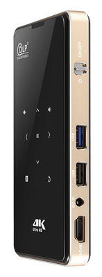 Flyin P09 4K HD Projector Portable Android 9.0 16GB ROM แสง LED สําหรับบ้านและการศึกษา