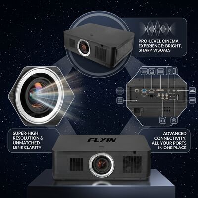Flyin-K1200U 12000 Ansi Lumens WUXGA 3LCD เลเซอร์โปรเจคเตอร์ 1.8x อิเล็กทริกส์ซูม HDBaseT สําหรับห้องประชุมขนาดใหญ่