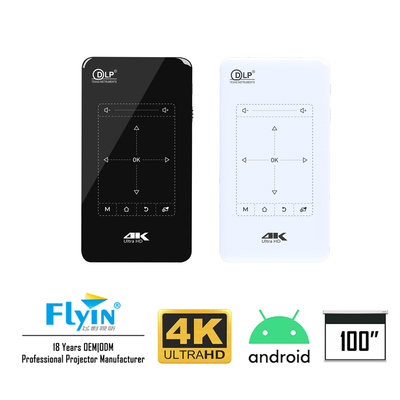 Ultra HD 4K Mobile DLP โปรเจ็กเตอร์อินเตอร์แอคทีฟแบบพกพาโฮมเธียเตอร์แบบพกพา