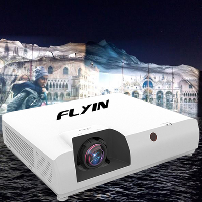 Flyin E7 4K Laser Short Throw Projector 3840x2160 3LCD 7500 ANSI Digital Zoom สําหรับการศึกษาธุรกิจกลางแจ้ง US Plug