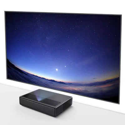 Flyin M1 5000 ลูเมน DLP โปรเจคเตอร์เลเซอร์ 3D 4K แอนดรอยด์ Ultra Short Throw โปรเจคเตอร์โรงภาพยนตร์บ้าน 300 Inch Screen Portable Laser TV โปรเจคเตอร์ 1080p US